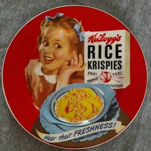 Vintage Kellogg’s Rice Krispies Hear their Freshness sandwich plate